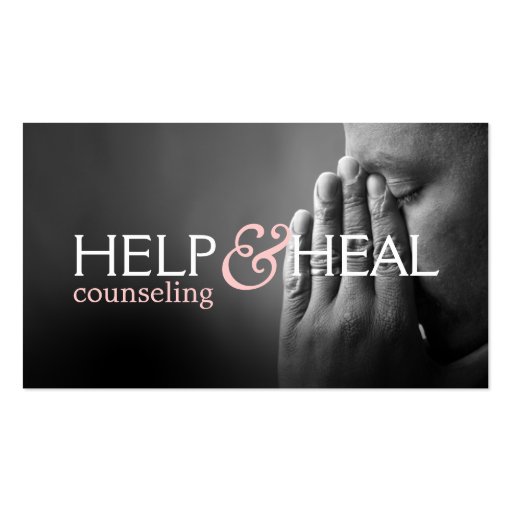 Help Heal Counseling Life Coach Therapy Therapist Business Card (front side)