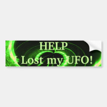 Help I Lost my UFO Funny Bumper Stickers