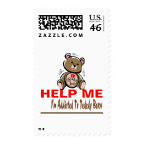 Help Me I'm Addicted To Teddy Bears Postage Stamp
