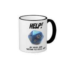 Help! My dice are trying to kill me! Coffee Mugs