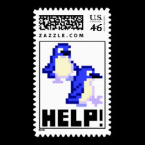Help! Save the Penguins! Cute Pixel Art Stamps stamps