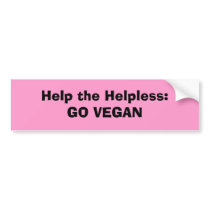 Help the Helpless:GO VEGAN bumper stickers
