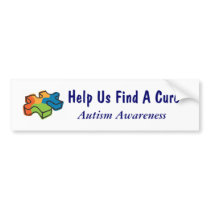 Help Us Find A Cure - Autism Awareness Bumper Stickers