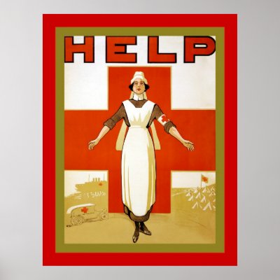 Help ~ Vintage Nurse ~ World War 1 Posters by VintageFactory