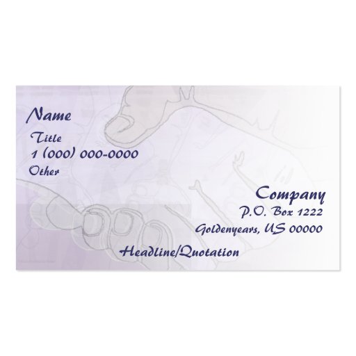 Helping Hands Caregiver Business Cards (back side)