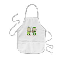 Helping Mommy for Pesach Aprons