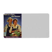 Helping on the Farm Conservation During WWII Custom Shipping Label