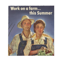 Helping on the Farm Conservation During WWII Memo Note Pad