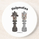 Helpmates Chess Dogs Beverage Coaster