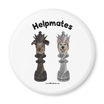 Helpmates Chess Dogs Fridge Magnet