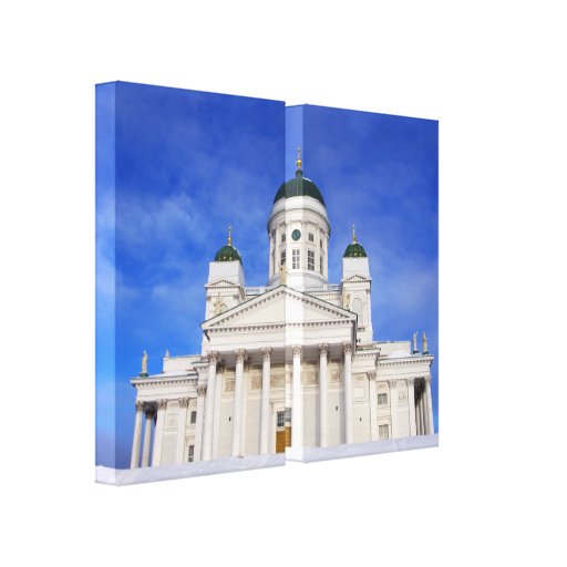 Helsinki Cathedral Tuomiokirkko Diptych Canvas Stretched Canvas Print
