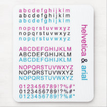helvetica & arial mouse pad