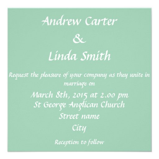 Hemlock Green Dove Wedding Invitation