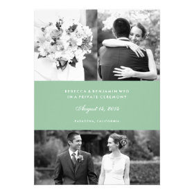 Hemlock Green Multi-Photo Wedding Announcement