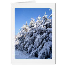 hemlocks in the snow greeting cards