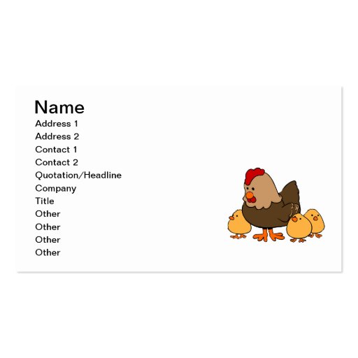 Hen and Chicks Business Card Template (front side)