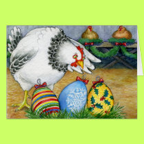 Hen and her Christmas Eggs cards