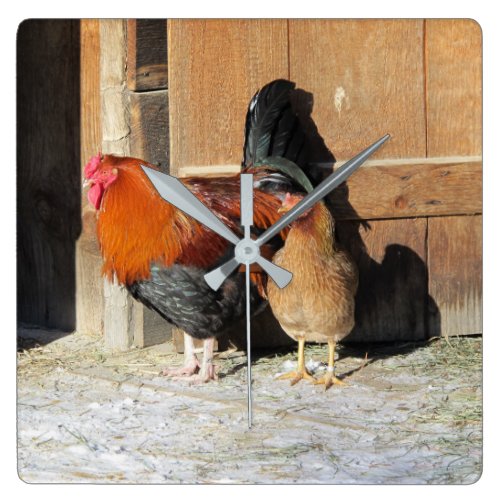 Hen and Rooster Rustic Chicken Kitchen Clock Hen and Rooster Rustic Chicken Kitchen Clock