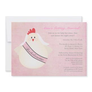Hen Bachelorette Night Party Illustrated Invite invitation