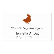 Hen [chicken, farmer, organic eggs] business cards