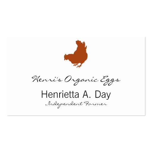 Hen [chicken, farmer, organic eggs] business card template (front side)