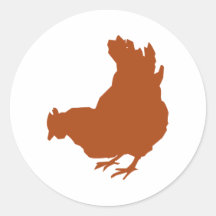 Hen [chicken, farmer, organic eggs] round sticker