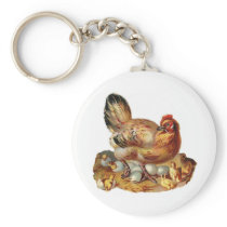 Hen Chicks Babies and Eggs Keychains