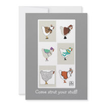 Hen dress-up party 'strut yr stuff' Invitation