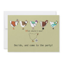 Hen fashion: What should I wear funny Invitation