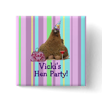 Hen Night Party Hen Square Button Pin buttons
