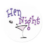 Hen Night Round Sticker