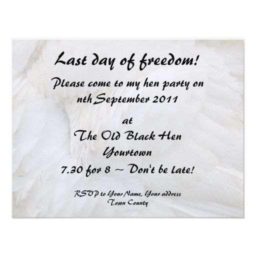 Hen party batchelorette invitation