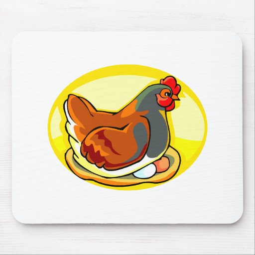 hen sittin gon eggs yellow oval.png mouse pads