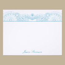 Henna Custom Flat Note Card (blue) invitations