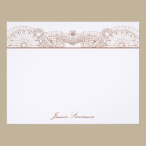 Henna Custom Flat Note Card (chocolate) invitations