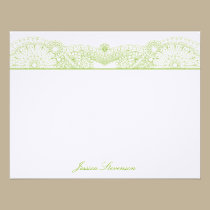 Henna Custom Flat Note Card (green) invitations
