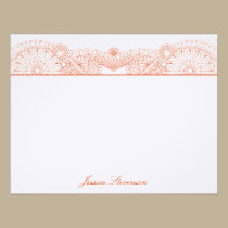 Henna Custom Flat Note Card (orange) invitations