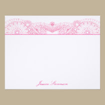 Henna Custom Flat Note Card (pink) invitations