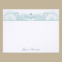 Henna Custom Flat Note Card (teal) invitations