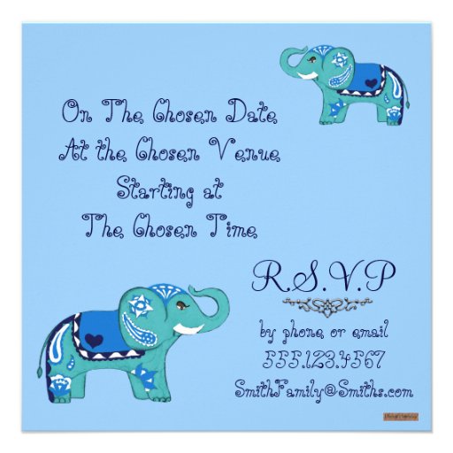 Henna Elephant (Baby Shower) Announcements