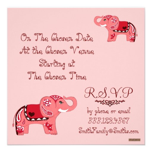 Henna Elephant (Baby Shower) Invites