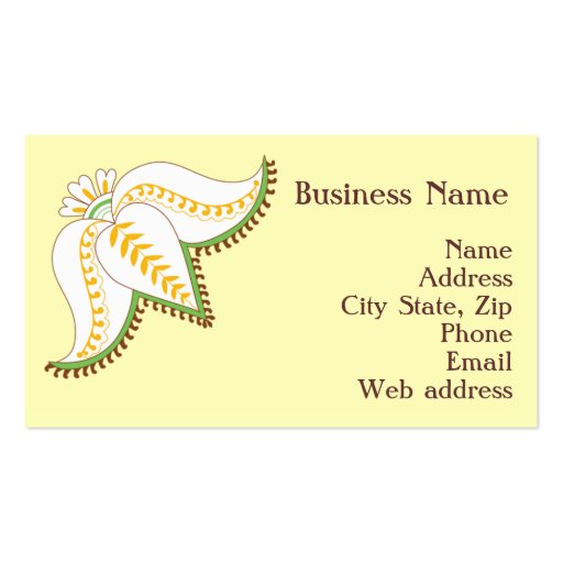 Henna Flower Business Card (front side)