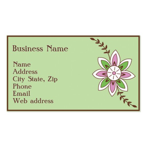 Henna Flower Business Card (front side)