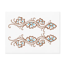 Henna Flower Chain Post Cards