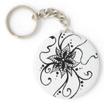 Henna Flower in Vines keychains