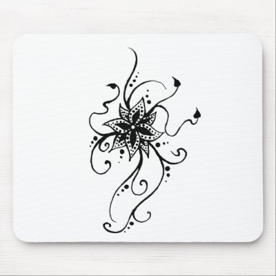 Tattoos Vines on Henna Flower In Vines Mouse Mat By Artofaprilanna