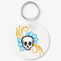 Henna Flower Pirate Skull keychains