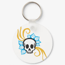 Henna Flower Pirate Skull keychains by sixteenthkid Henna Flower Pirate Skull keychains