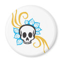 Henna Flower Pirate Skull magnets by sixteenthkid Henna Flower Pirate Skull magnets