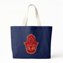Henna Hamsa Lotus Tote Bag